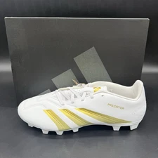 Adidas Predator Club FxG Soccer Cleats White Gold Cleat IF6342 Men’s Sz 10.5