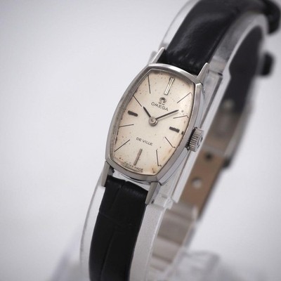 Omega De Ville Vintage Ladies Mechanical Hand Wind Watch Silver Auth