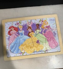 Disney Princess, Fairies and Mickey Mouse Clubhouse Box of 4 Wooden Puzzles
