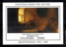 Ouganda 1993 Mi. Bl.185 Bloc Feuillet 100% Neuf ** 2500 Sh,Peinture,Musée du Lou