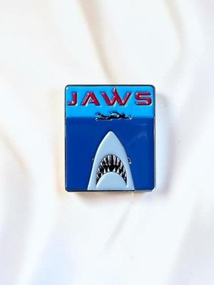 Pin s Les Dents De La Mer Jaws Movie Vintage Horror Film Collectible Badge Shark