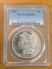 1887-P PCGS MS64 PL (Prooflike) Morgan Dollar w/ Brilliant Luster & PQ Surfaces