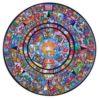 Bgraamiens Puzzle-Aztec Totem-1000 Pieces Round 1000 pieces, 26.6'' x 
