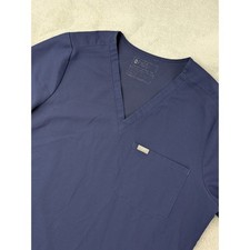 FIGS Technical Collection Navy Blue V-Neck Scrub Top XXL Polyester Rayon Spandex