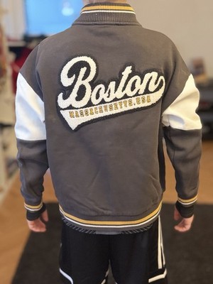 Boston Varsity Bomberjacke grau/weiß Größe 146,cm top Zustand!