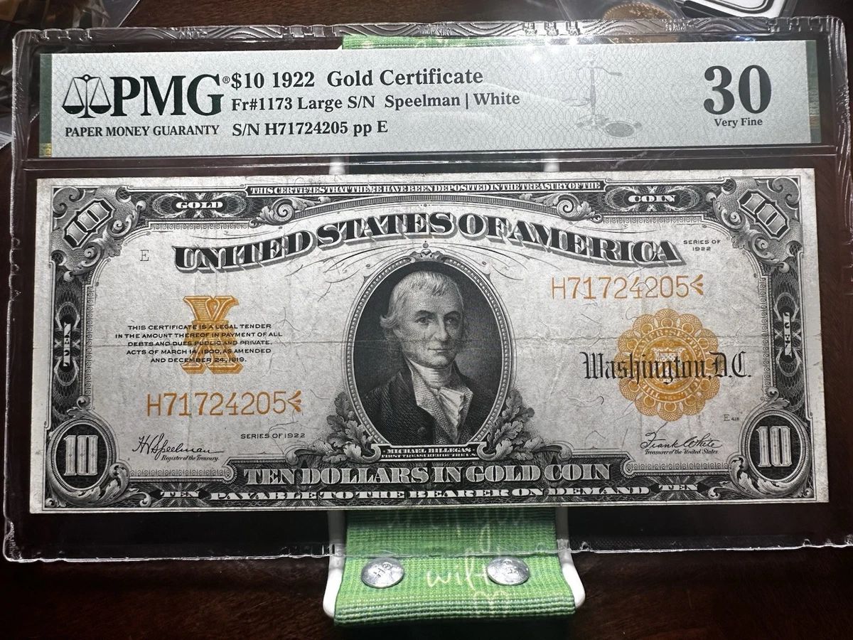 PMG $10 1922 Year US Large Gold Certificates for sale | eBay