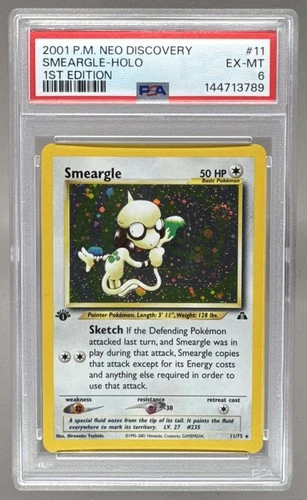 144713789 Smeargle 2001 Pokemon Neo Discovery 1st Edition #11/75 Holo PSA 6
