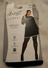 Hanes Curves Control Top Opaque Tights Comfort Fit Curvy panty 60 denier 3X/4X