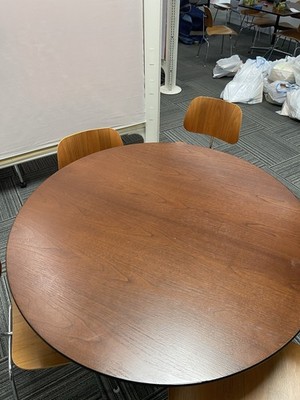 Herman Miller Eames Molded Plywood Dining Chair Walnut, Metal Legs, Armless