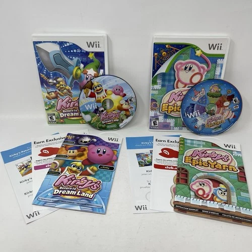 New ListingLot Kirby's Epic Yarn & Return to Dream Land Nintendo Wii CIB w/Inserts - Tested
