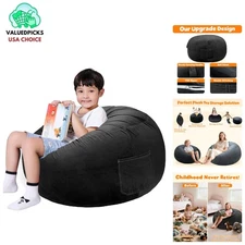 Washable Velvet Stuffed Animal Storage Chair - Cozy Decor for Kids' Spaces