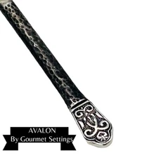 Goumet Settings AVALON BARCELONA Stainless 18/10 Black Hammered Flatware CHOICE