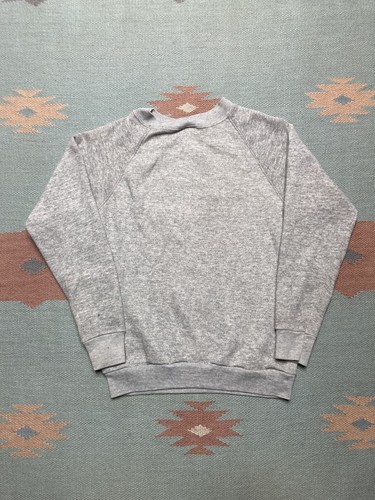 Vintage 70s 80s crewneck sweatshirt heather gray youth kids made in USA medium - Picture 6 of 8