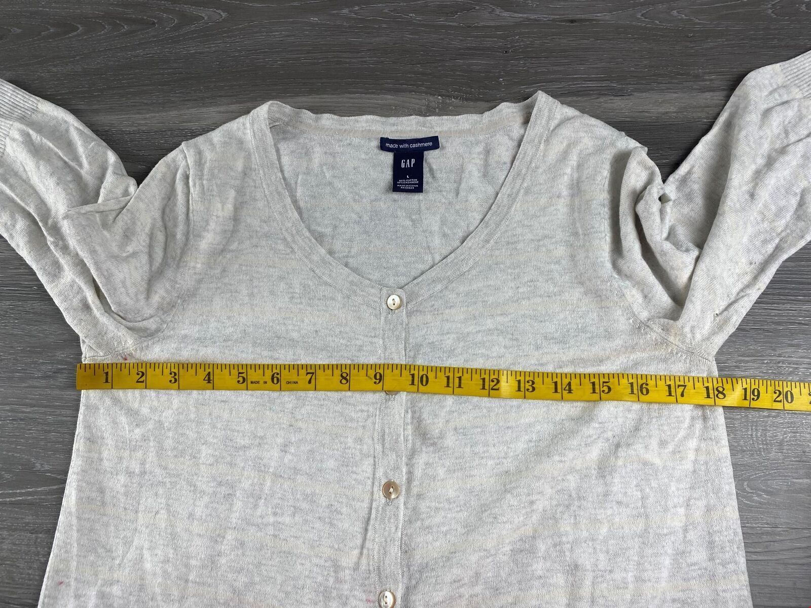GAP Button Front  Gray Cashmere Blend Striped Car… - image 10