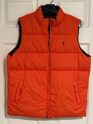 POLO Ralph Lauren Down Vest Reversible NWOT Green Orange- Boys 20 Men’s Small - Picture 2 of 8