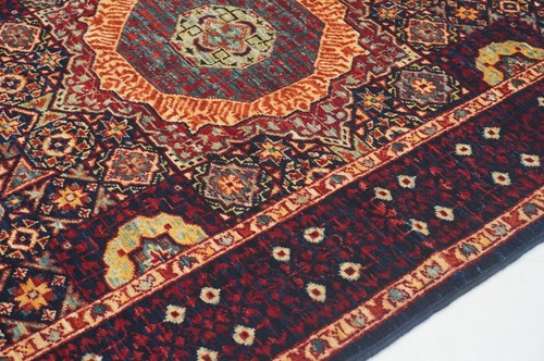 3 x 8 ft Navy Blue Turkish Mamluk Fine quality Hand knotted Medallion Runner Rug - Picture 5 of 14