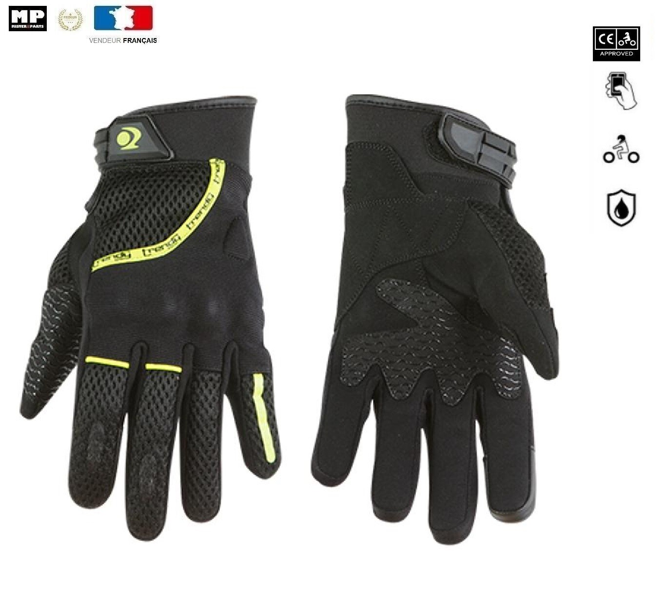Gants moto GT225 homologués CE pour rouler au frais durant l été