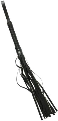Jeweled Flogger Black Rhinestones 20'' Dom Cosplay Costume Valentine Loop Handle