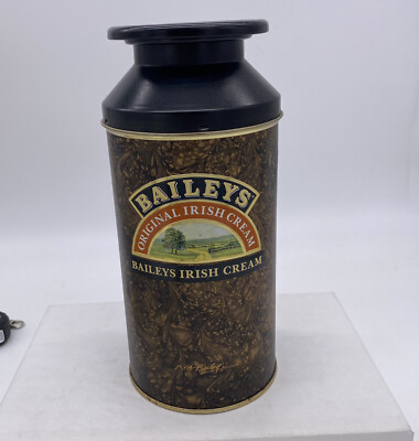 Vintage 1989 Baileys Irish Cream Empty Churn 10'' Tall Tin Made in England
