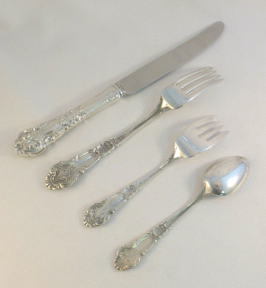 French Renaissance-Reed & Barton Sterling 4-PC Dinner Place Setting(s)-French - Image 2 of 4