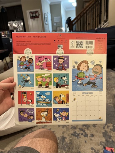 PEANUTS CHARLIE BROWN 2025 12” X 24” 16 Month Wall Calendar - Picture 2 of 5