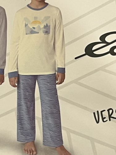 Eddie Bauer Boys' 4-piece Pajama Set Multi Blues Size-S (7-8) NWT - Picture 3 of 6