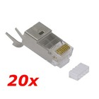 20-pak - CAT7 RJ45 8P8C Ekranowane 3-częściowe wtyczki zaciskane Końcówki