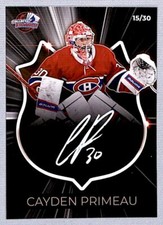 Cayden Primeau 2023-24 Collect-Edition White Auto 15/30 #NNO Montreal Canadiens