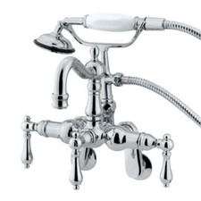Vintage Adjustable Center Wall Mount Tub Faucet with Hand Shower
