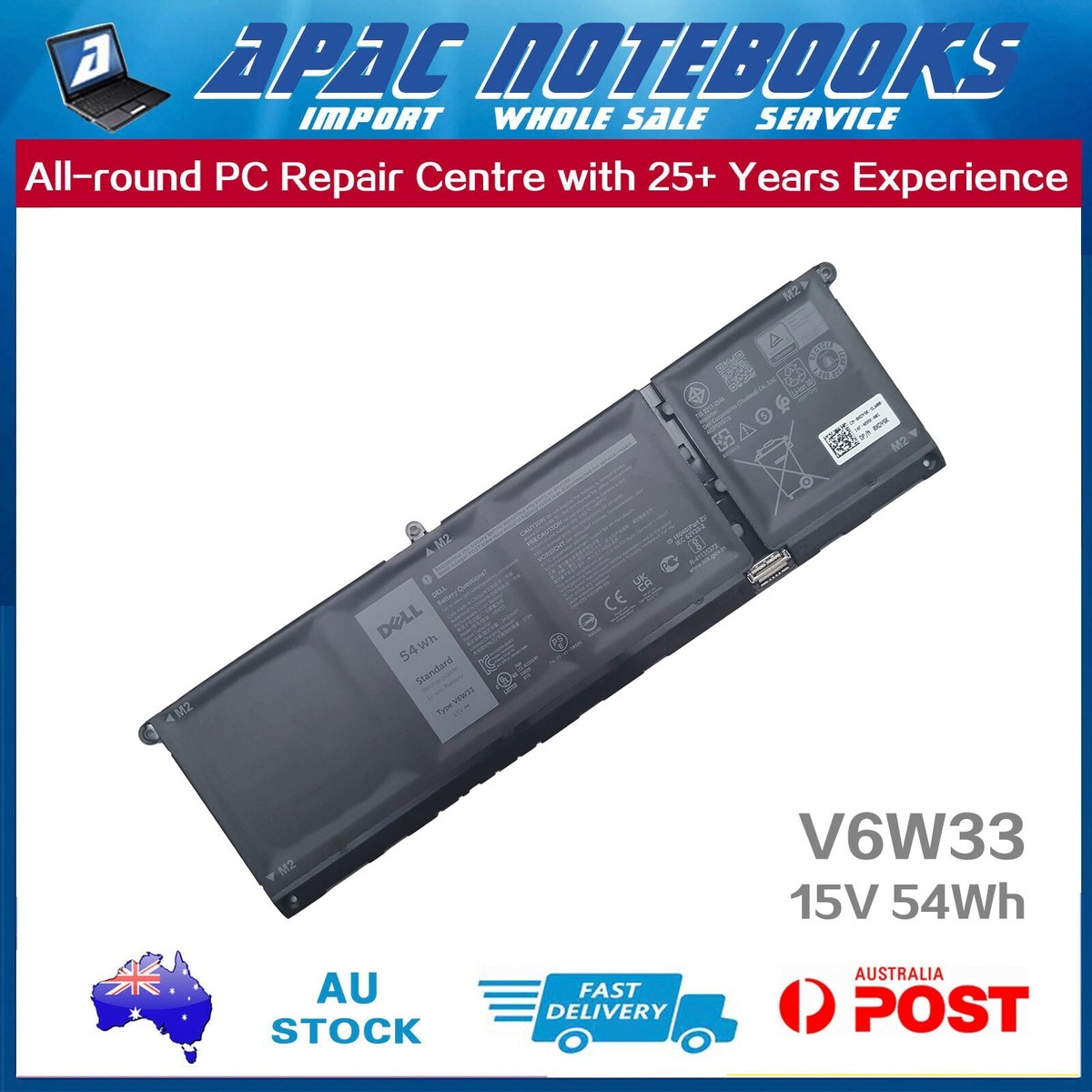 Genuine V6W33 Battery for Latitude 3320 3420 3520 3430 3530