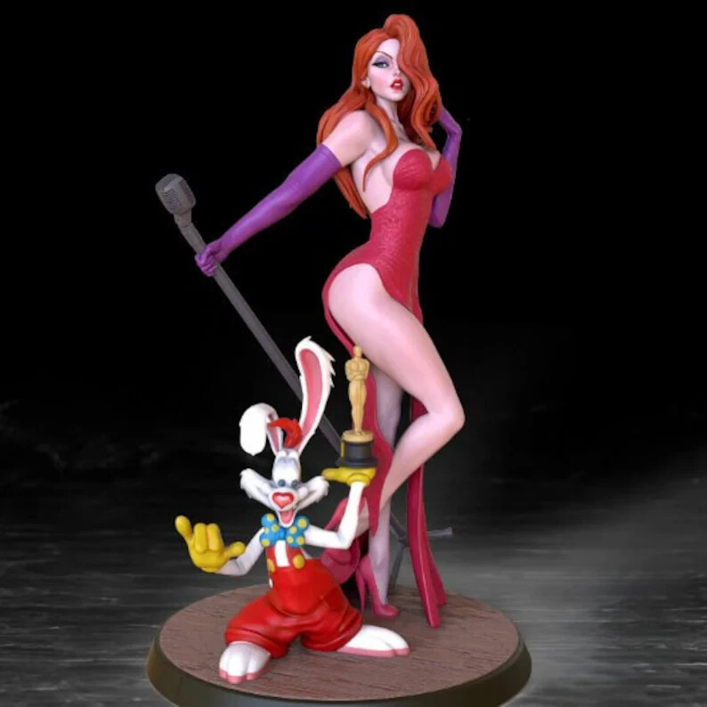 Jessica Rabbit 3d Printed Model | Unassembled | Unpainted | 1/10-1