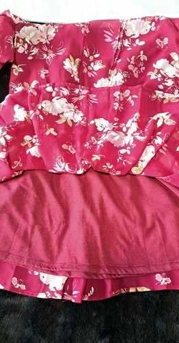 New Epic Threads Floral Girls Dress Size Medium Lined Skirt Chiffon Sleeves - Picture 8 of 8