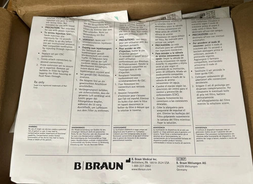 B. Braun FE2012F Filtered  extension  Set 16 inch Case Of 50 - NEW FREE SHIP