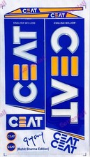 3D CEAT ROHIT SHARMA Edition English Willow Embossed Cricket Bat Sticker Blue