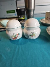 Country Christmas Salt & Pepper Shakers Fox Rabbit Ski. International Tableworks