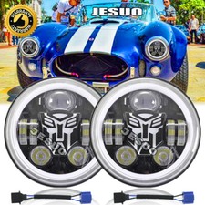 For Ac Shelby Cobra 1962-1973 Pair 7 Inch Round Led Headlights Drl Highlow Beam