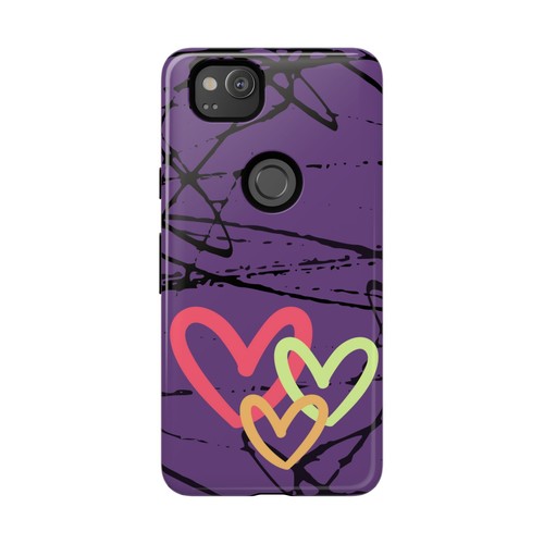 Hearts on Purple & Black Tough Handyhülle für iPhone, Samsung Galaxy, Goog Pixel - Bild 209 von 285