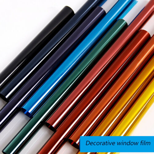Transparent Decorative Window Film Color Solar Tint Stained Glass Decor Vinyl - Picture 3 of 21