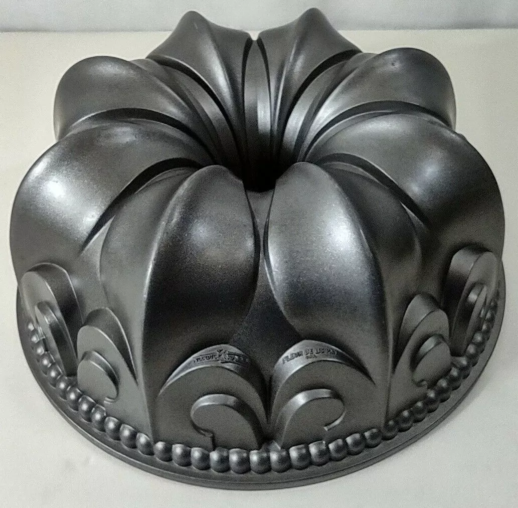 Nordic Ware Fleur-de-lis Bundt Pan, Silver Aluminum