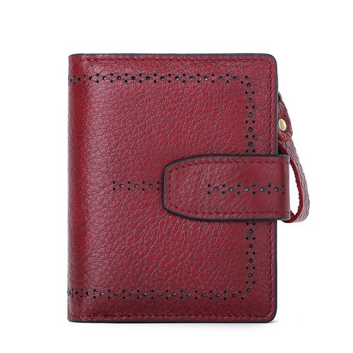 Women Genuine Leather Short Wallet for Women, RFID Blocking, Zipper Card Holder - Picture 7 of 24