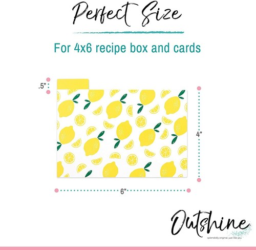 Outshine 24 Pack 4x6 Recipe Farmhouse Card Dividers Organizers Tabs - Picture 35 of 45
