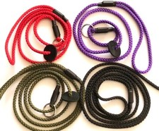 Dog slip lead 6 mm thin, very light braided 145 cm length  Strong UK made.