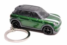 Custom Key Chain '11 Mini Cooper Countryman green w/white rally stripes