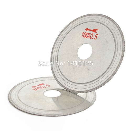 2Pcs 4" inch Super-Thin Arbor 20mm Rim 0.6mm Diamond Lapidary Saw Blade Cutting - Picture 2 of 6