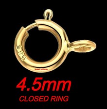 4.5mm TINY 14k Solid Yellow Gold Spring Ring Clasp CLOSED Jump Italy