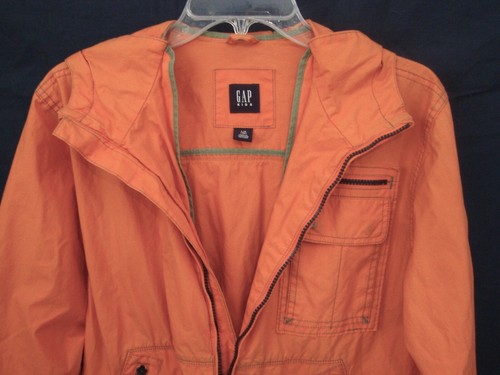 GAP KIDS Cotton Windbreaker Zip Front Jacket Large 10 Bright Orange CUTE - Picture 3 of 4