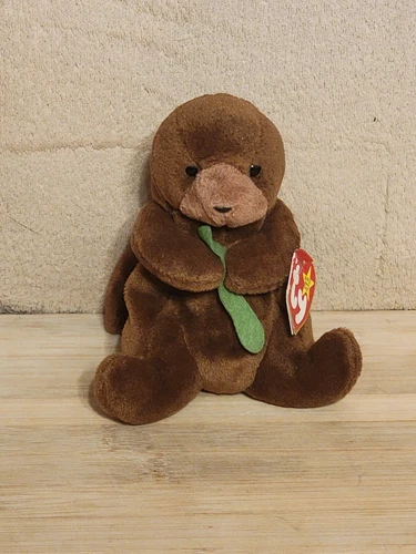 Rare vintage Ty Beanie Baby Seaweed The Otter With Tags Errors NWT