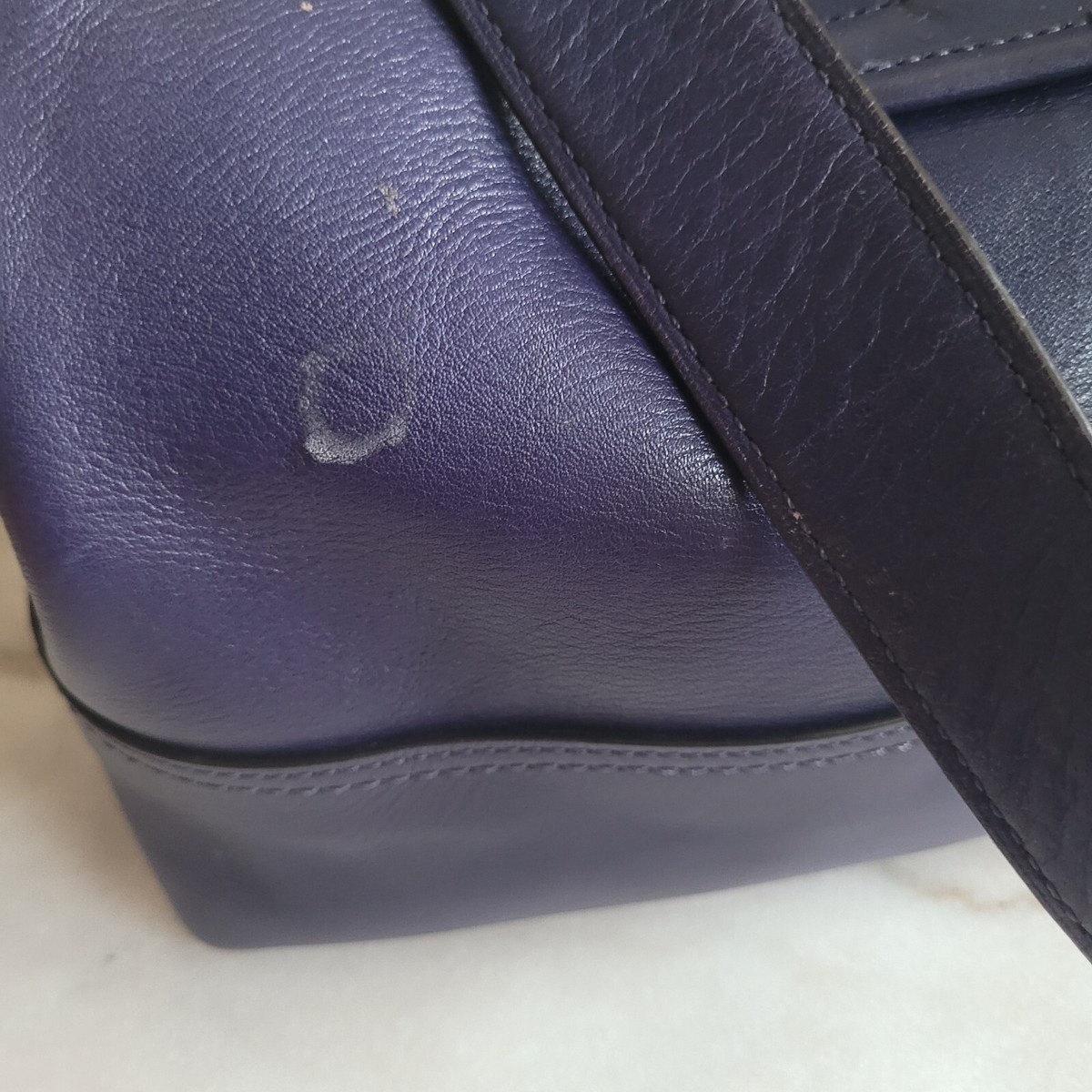 Coach Bag Legacy Duffle Leather Purple Shoulder Crossbody 23420