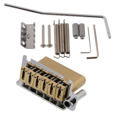 2 Point ST Strat Style Guitar Tremolo Bridge 52.5mm Solid Brass Block Silver