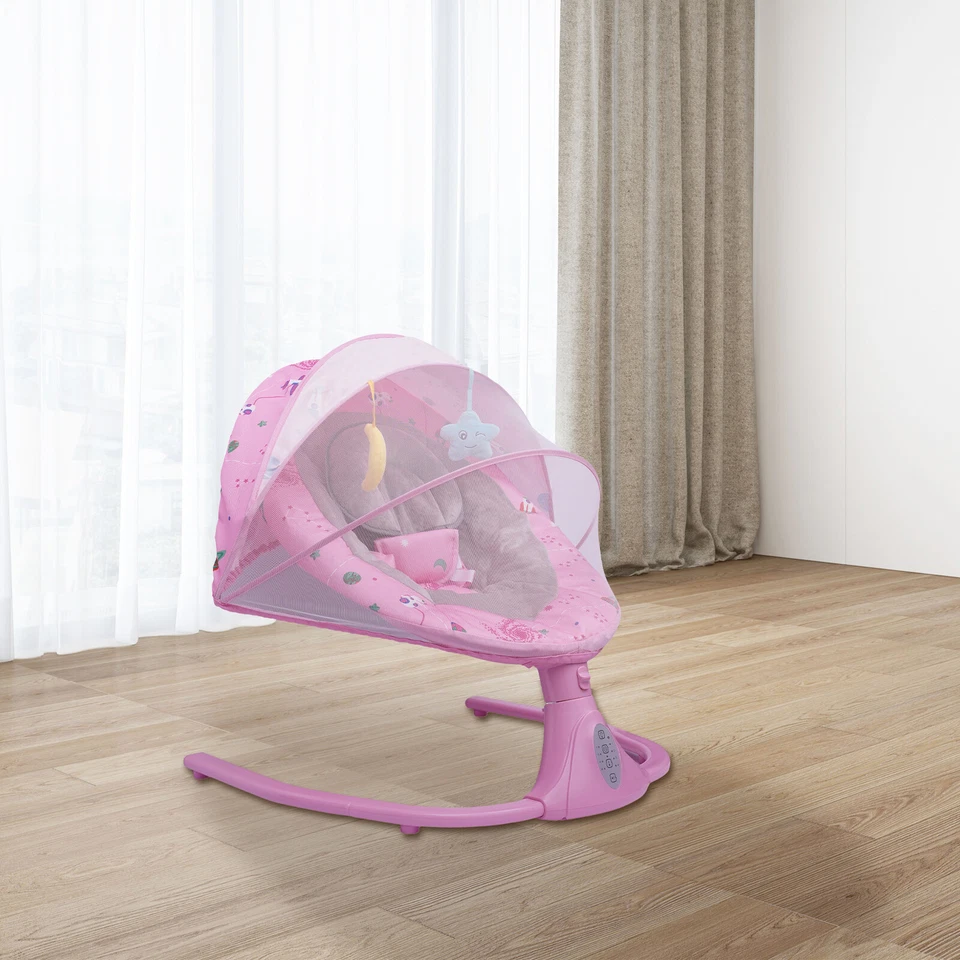 Columpio eléctrico para bebé Cuna Silla basculante Asiento gorila Asiento de música infantil ¡y control remoto! Foto 3 de 4